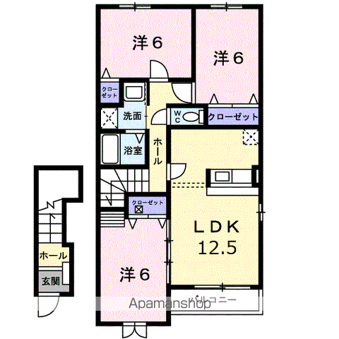 ヴィラージュⅢ(3LDK/2階)の間取り写真