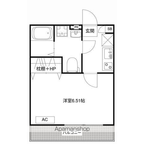 MQUARTO柏Ⅲ(1K/2階)の間取り写真