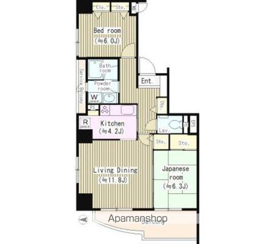 ラグーナ東池袋(2LDK/2階)の間取り写真