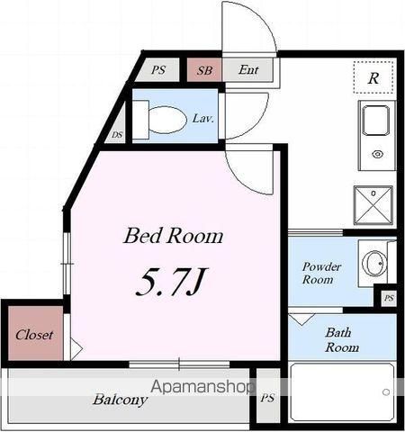 メルディア松戸(1K/3階)の間取り写真