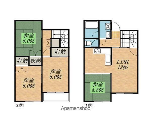 一条鹿島コーポ(3LDK/1階)の間取り写真