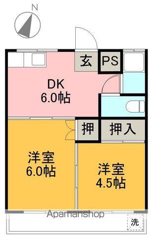 コーポ西村Ⅰ(2DK/3階)の間取り写真