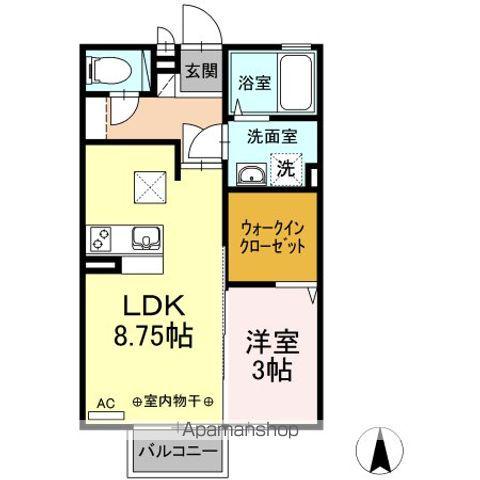 コスモスふじA(1LDK/1階)の間取り写真