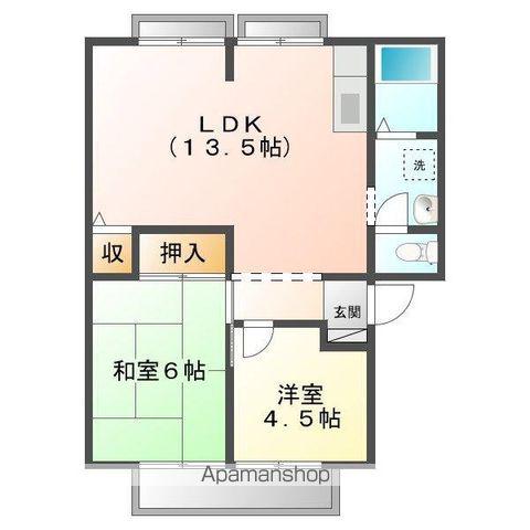 ウィンディアさの(2LDK/1階)の間取り写真