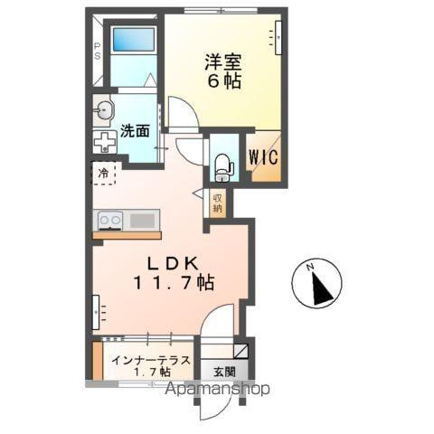 ハッピークローバーⅡ(1LDK/1階)の間取り写真