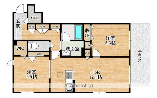 リヴェール(2LDK/1階)の間取り写真