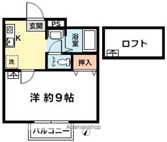 Kハウス萩ヶ丘(1K/1階)の間取り写真