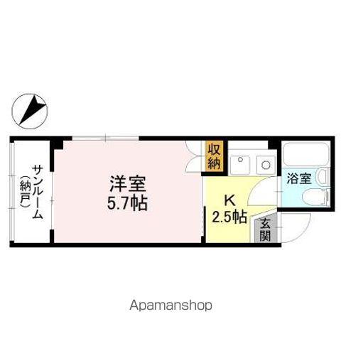 ヌーベル館II(1K/2階)の間取り写真