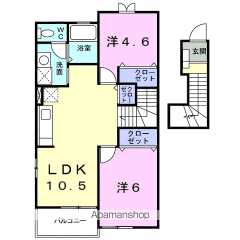 パンプキンハウス(2LDK/2階)の間取り写真