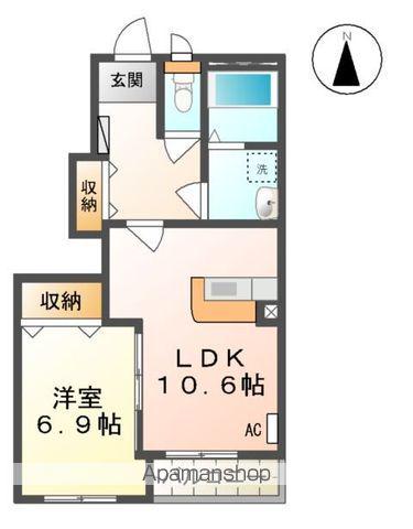 パルティールⅠ(1LDK/1階)の間取り写真