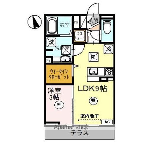 サニーガーデン日之出(1LDK/1階)の間取り写真