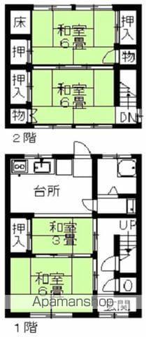 香川県丸亀市 2階建 築48年(4DK)の間取り写真