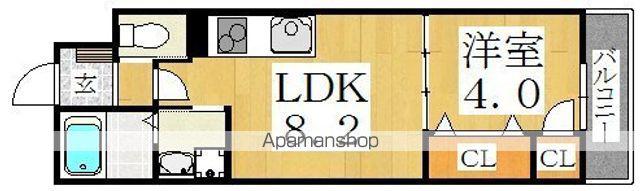 メゾンルシーヌ矢田(1LDK/2階)の間取り写真