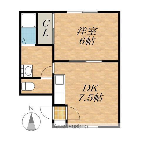 コーポグローバル(1DK/2階)の間取り写真