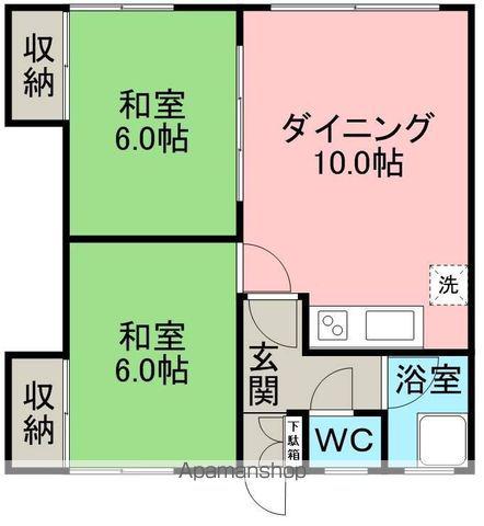 グリーンハイツ(2DK/1階)の間取り写真