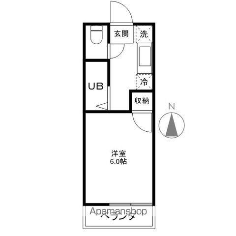 ヴィラージュ市野井(1K/2階)の間取り写真