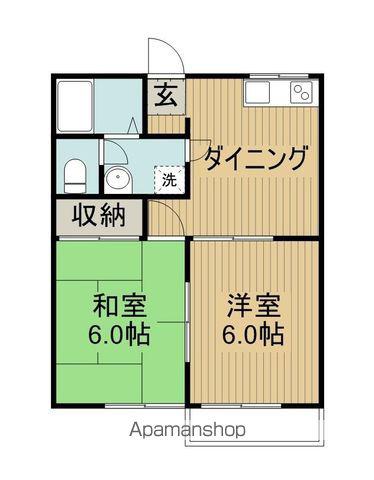 エスポワール飯野東(2DK/2階)の間取り写真