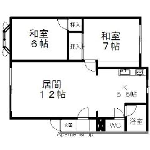 セトルA(2LDK/2階)の間取り写真