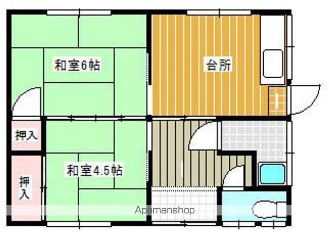 西鉄天神大牟田線 桜台駅(福岡) 徒歩10分 1階建 築57年(2DK)の間取り写真