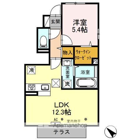 グラウクスG(1LDK/1階)の間取り写真