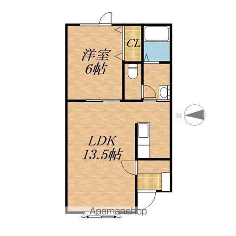 DEARⅠ(1LDK/1階)の間取り写真