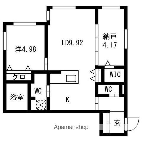 URBAN FLATS 中の島(2LDK/2階)の間取り写真