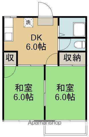 メゾンきよの(2DK/2階)の間取り写真