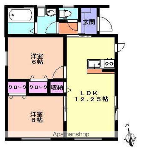 東北新幹線 一ノ関駅 バス乗車時間:26分 下黒沢バス停で下車 徒歩6分 1階建 築22年(2LDK)の間取り写真
