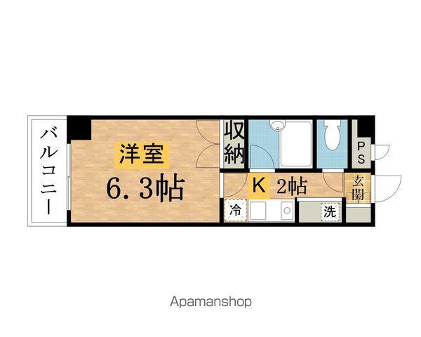 ビレッジコア八王子(1K/2階)の間取り写真