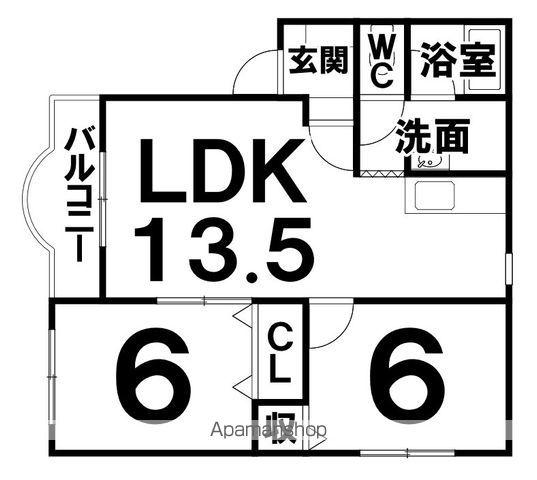 プエッラMAKI(2LDK/1階)の間取り写真