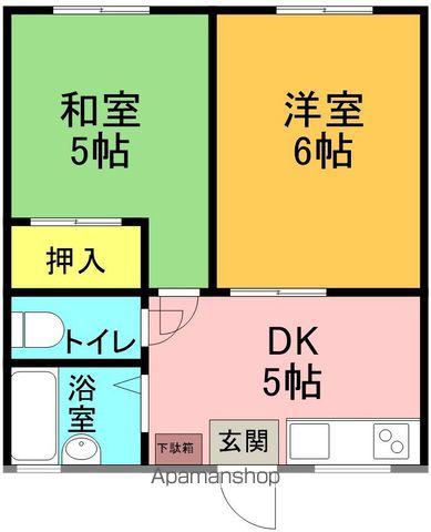 岩倉マンション(2K/1階)の間取り写真