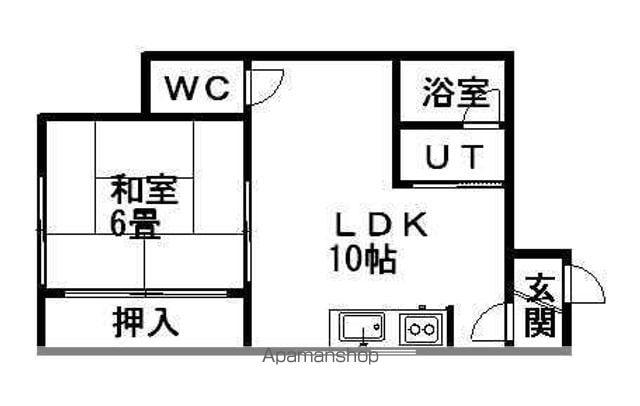 コーポK(1DK/1階)の間取り写真