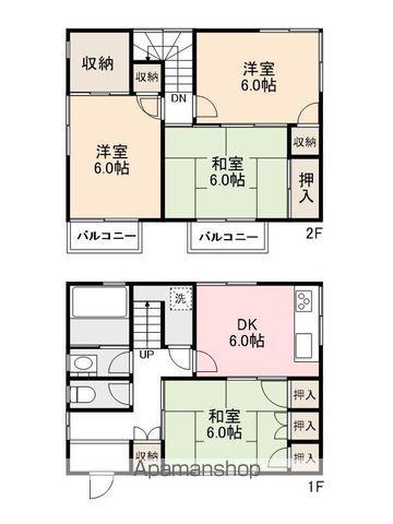 高松琴平電鉄長尾線 長尾駅(高松) 徒歩7分 2階建 築43年(4DK)の間取り写真