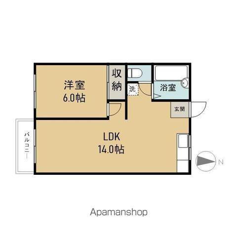 矢野ハイム(1LDK/2階)の間取り写真