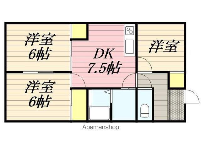 ロワール松原(3DK/2階)の間取り写真