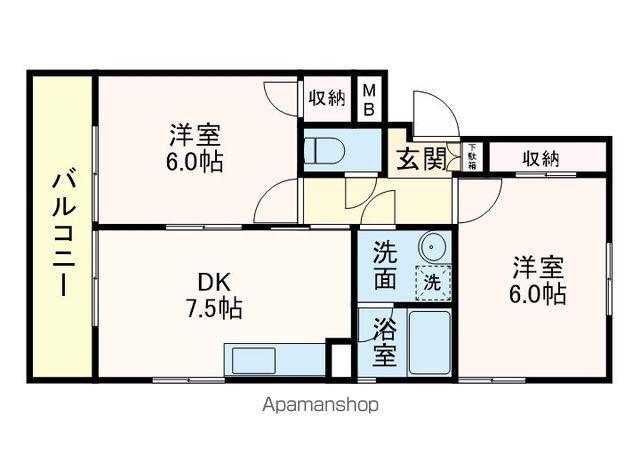 サンシティヒコタC2(2DK/2階)の間取り写真