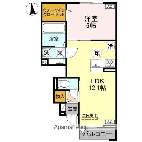 PRENDRE SOPHIA(1LDK/1階)の間取り写真