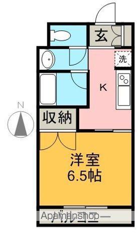 メイプルタウン(1K/1階)の間取り写真