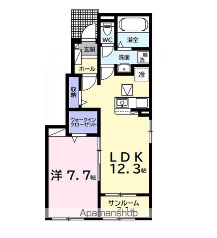 長浦駅前1丁目アパート(1LDK/1階)の間取り写真
