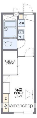 レオパレスHG E3ラムパート(1K/1階)の間取り写真