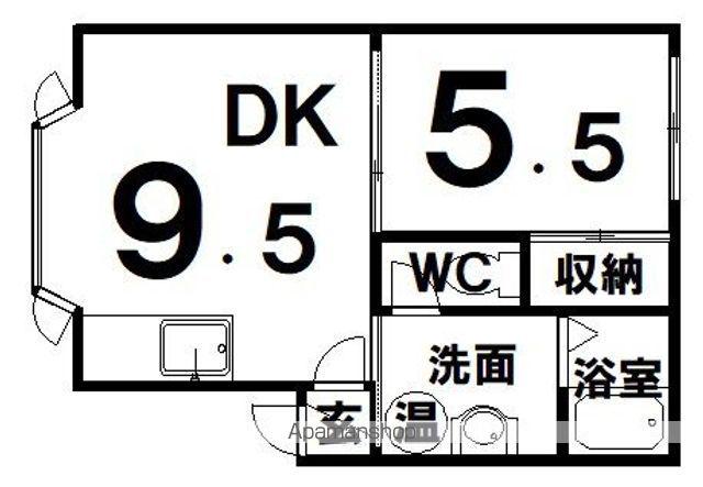 わんわんハイツ(1DK/2階)の間取り写真