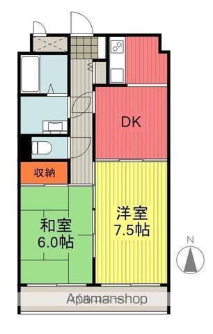 福島セントラルハイツ(2DK/5階)の間取り写真
