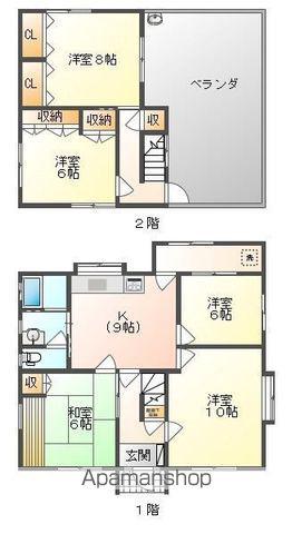 津山線 福渡駅 徒歩10分 2階建 築51年(5DK)の間取り写真