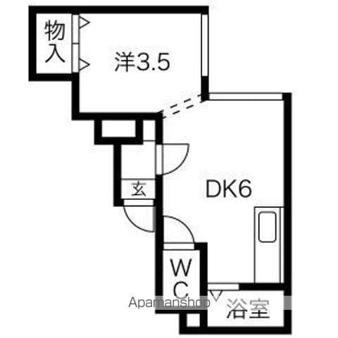 ライベックス澄川(1DK/2階)の間取り写真