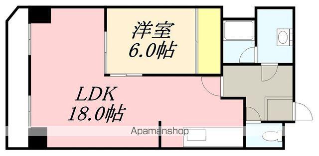 ロイヤルシティ弐番館青柳(1LDK/2階)の間取り写真