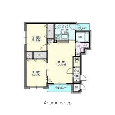 パレスイン南郷Ⅰ(2LDK/2階)の間取り写真