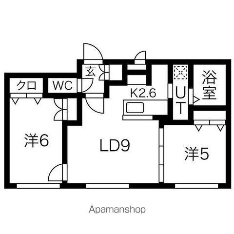 DAYS発寒南(2LDK/1階)の間取り写真