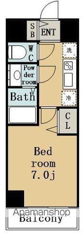 メイクス城西RESIDENCE(1K/11階)の間取り写真