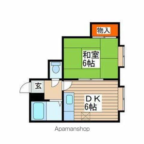 セピア八軒A(1DK/2階)の間取り写真