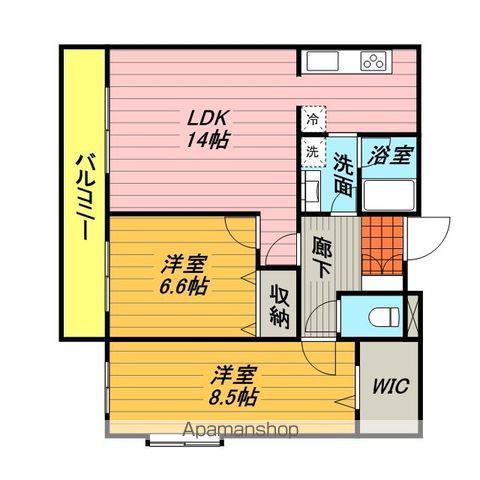 楓雅24(2LDK/4階)の間取り写真